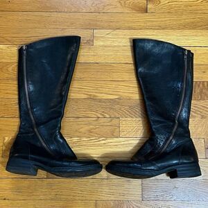 Born Laurette Asymmetrical Black Leather Zip Boots Women’s 7